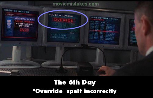 The 6th Day (2000) movie mistakes, goofs and bloopers