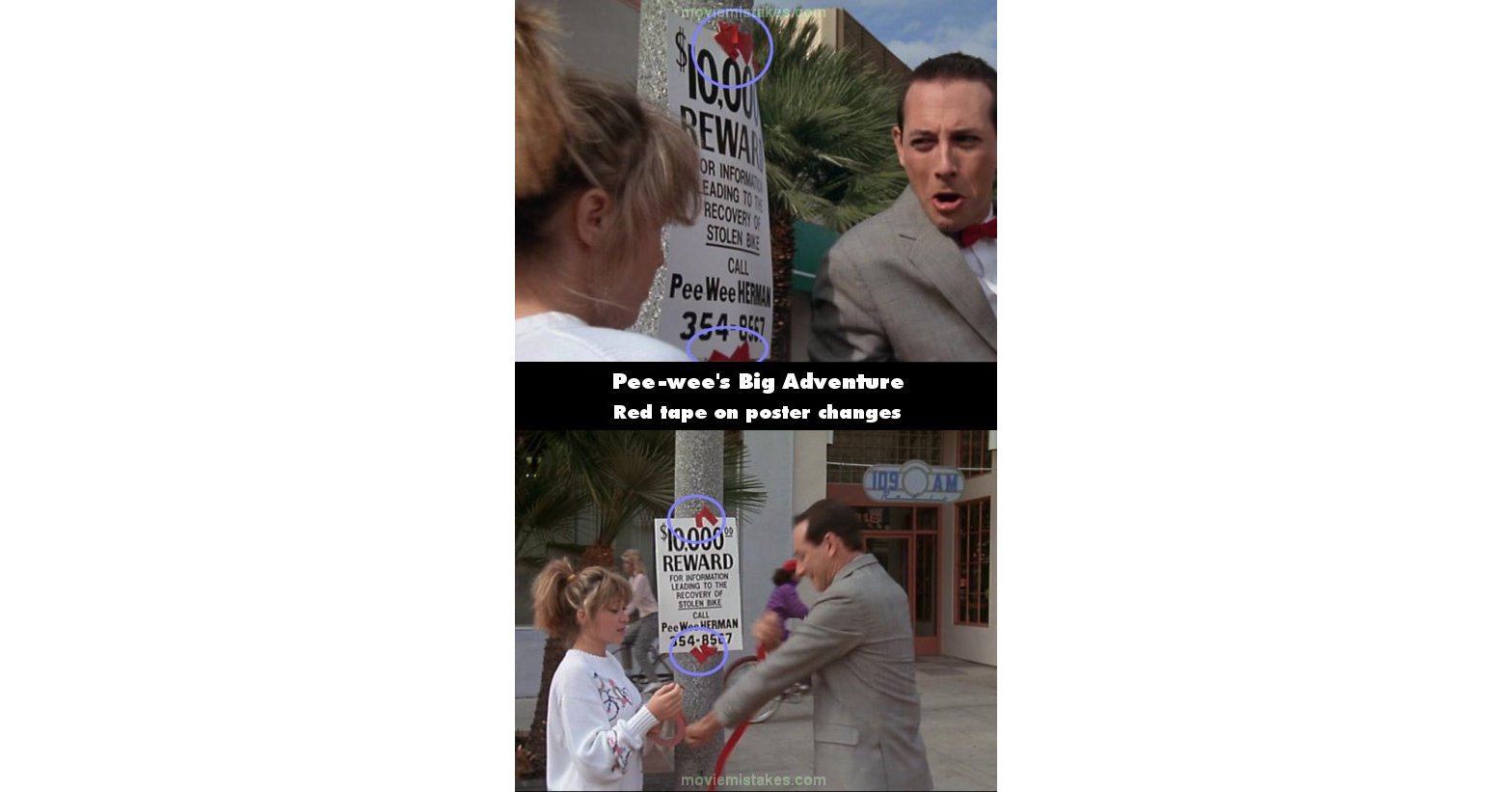 Pee-wee's Big Adventure (1985) movie mistake picture (ID 162651)